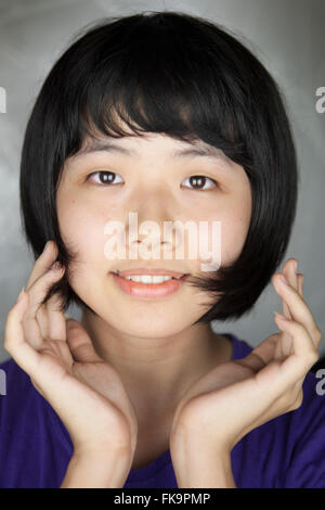 Chinesische Kunst Student Schulportrait, Guangzhou, China Stockfoto