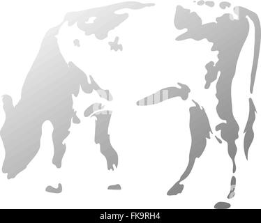 Silhouette, die Kuh gesichtet Stock Vektor