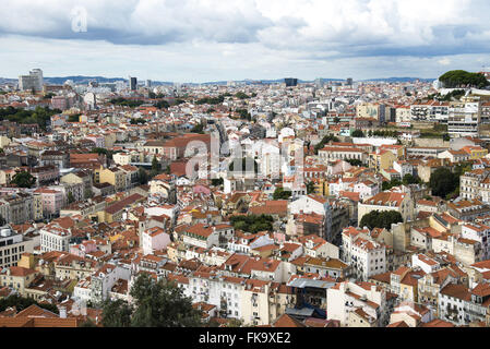 Top Aussicht auf die Hauptstadt von Castelo de Sao Jorge Stockfoto