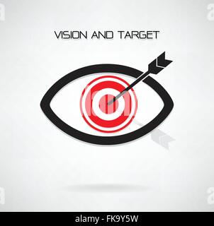 Vision und Ziel Konzept, Augensymbol, Geschäftsidee, abstrakte background.vector illustration Stock Vektor
