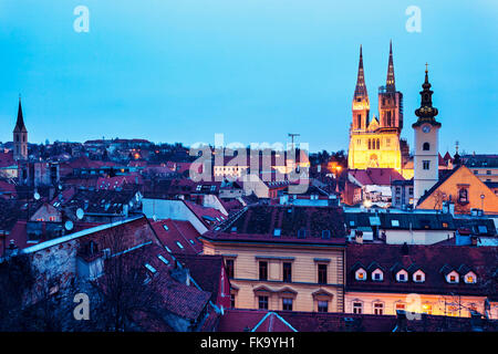 Kathedrale von Zagreb und St. Catherine Kirche Stockfoto