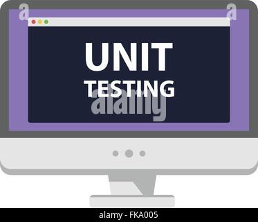 Web Entwicklung Abbildung Computer Display Unit-Tests isoliert auf weiss Stock Vektor