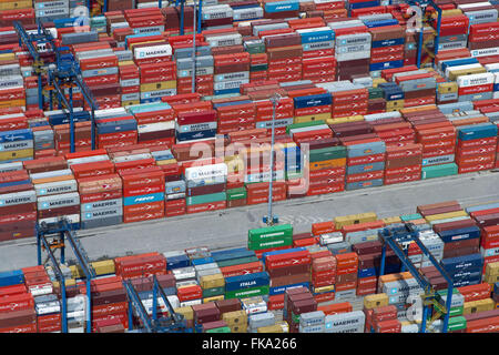 TECON - Terminal Container auf dem linken Ufer der Hafen von Santos Stockfoto