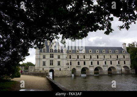 Chateau de Chenonceau am Fluss Cher - auch bekannt als Burg von sieben Checkers Stockfoto