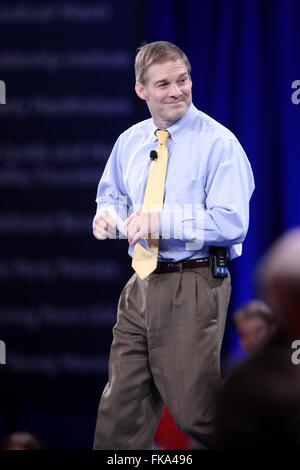 US-Abgeordneter Jim Jordan von Ohio thematisiert die Jahreskonferenz der amerikanischen Konservativen Union CPAC am National Harbor 3. März 2016 Oxon Hill, Maryland. Stockfoto