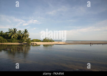 Stute niedrig die Mündung des Flusses am Strand Maragogi Camacho Stockfoto