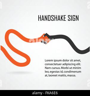 Handshake abstrakte Zeichen Vektor-Design-Vorlage. Kreative Geschäftsidee. Angebot, Vertrag, Team, Zusammenarbeit Symbol icon.vector Stock Vektor