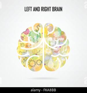 Kreative Gehirnhälfte Idee Konzept Hintergrunddesign für Plakat Flyer Abdeckung Broschüre, Geschäft Dea, abstrakte background.vector illustra Stock Vektor