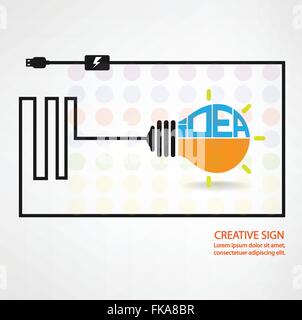 Symbol der kreativen Glühbirne, Speichern von Zeichen, Ideen, Konzepte, Business background.vector illustration Stock Vektor
