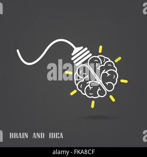 Kreative Gehirnhälfte Idee Konzept Hintergrunddesign für Plakat Flyer Abdeckung Broschüre, Geschäftsidee, abstrakten Hintergrund. Stock Vektor