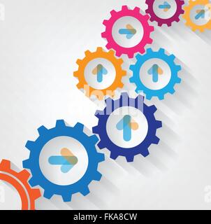 Zahnräder Infografiken Anzahl Optionen Banner Hintergrundfarbe. Vektor-illustration Stock Vektor