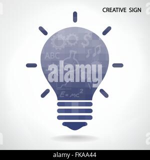 Kreative Glühbirne und Gehirn-Konzept-Hintergrund-Design für Plakat Flyer decken Broschüre, Geschäftsidee, abstrakten Hintergrund. Stock Vektor