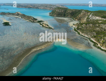 Luftaufnahme der Buccaneer-Archipel, Horizontal fällt, Kimberley-Region, Western Australia, Australia Stockfoto