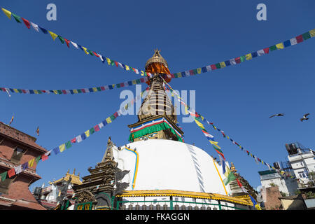 Foto des Kathesimbu Stupa in Thamel Bezirks in Kathmandu, Nepal. Stockfoto