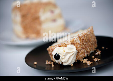 Bild von einem "Frankfurter Kranz", Frankfurter Kranz ist eine traditionelle Hessen Torte mit viel Sahne. Aufgenommen am 03.01.16 in Oberursel Stockfoto