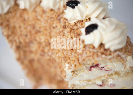 Bild von einem "Frankfurter Kranz", Frankfurter Kranz ist eine traditionelle Hessen Torte mit viel Sahne. Aufgenommen am 03.01.16 in Oberursel Stockfoto