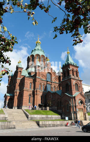 Finnland, Helsinki: Äußere der Uspenski-Kathedrale Stockfoto