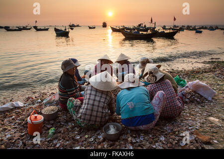 Mũi Né Fischerdorf, Bình Thuận Provinz, Vietnam Stockfoto