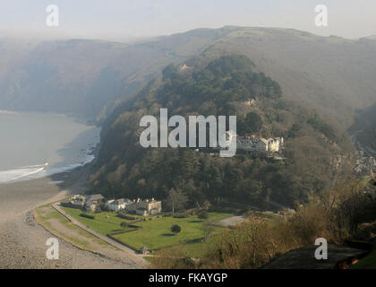 Manor grün Torrs Hotel Countisbury Hill Lynton Lynmouth Tal der Felsen Nord-Devon wenig Schweiz Stockfoto