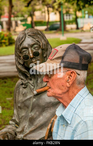 Kuba, Havanna, John Lennon-Statue in John Lennon Park Stockfoto