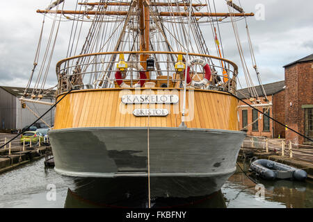 Die Kaskelot, eine drei Masten Viermastbark mit Sitz in Gloucester Quays. Stockfoto