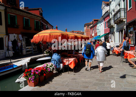 farbenfrohe Gebäude auf der Insel Murano, Venedig Italien. Stockfoto