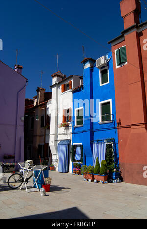 farbenfrohe Gebäude auf der Insel Murano, Venedig Italien. Stockfoto