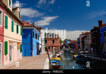 farbenfrohe Gebäude auf der Insel Murano, Venedig Italien. Stockfoto