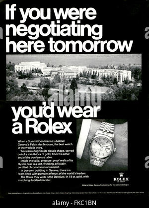 1960er Jahren USA Rolex Magazin Anzeige Stockfoto