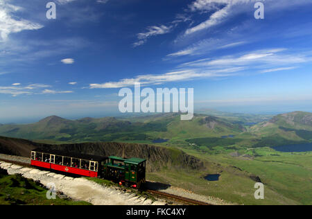 Die Snowdon Mountain Railway Wales Großbritannien Stockfoto