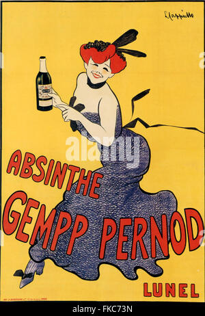 1900er Jahren Frankreich Absinth Pernod Gemp Poster Stockfoto