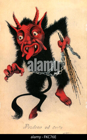 1900er Jahre Deutschland Krampus Teufel Postkarten Poster Stockfoto