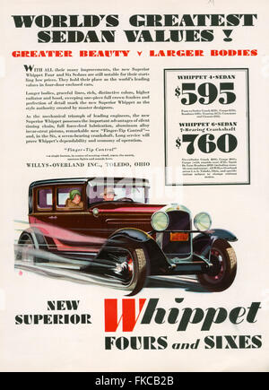 1920er Jahren USA Willys-Knight Magazin Anzeige Stockfoto