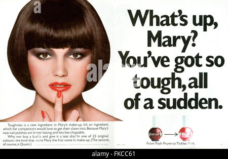 1970er Jahre UK Mary Quant Magazin Anzeige Stockfoto