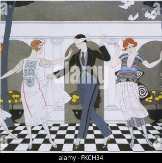 1920er Jahren buchen Frankreich Art-Déco-Teller Stockfoto