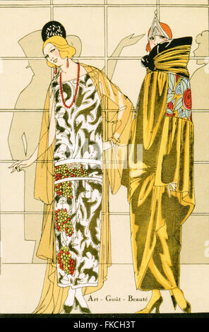 1920er Jahren buchen Frankreich Art-Déco-Teller Stockfoto