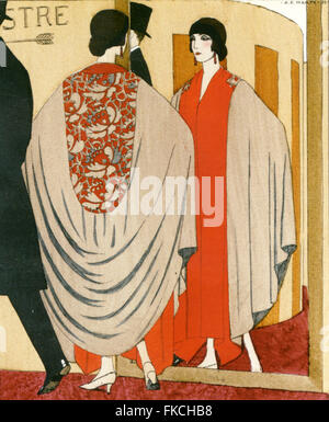 1920er Jahren buchen Frankreich Art-Déco-Teller Stockfoto