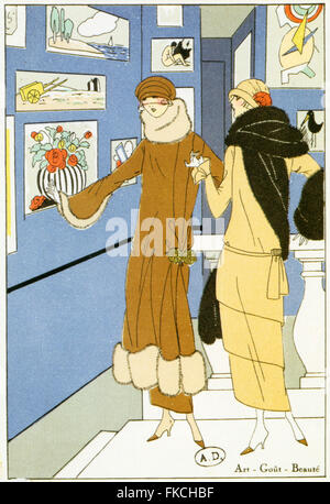 1920er Jahren buchen Frankreich Art-Déco-Teller Stockfoto