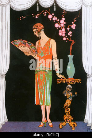 1920er Jahren buchen Frankreich Art-Déco-Teller Stockfoto