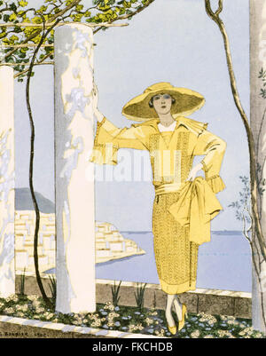 1920er Jahren buchen Frankreich Art-Déco-Teller Stockfoto