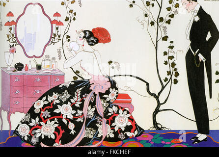 1920er Jahren buchen Frankreich Art-Déco-Teller Stockfoto