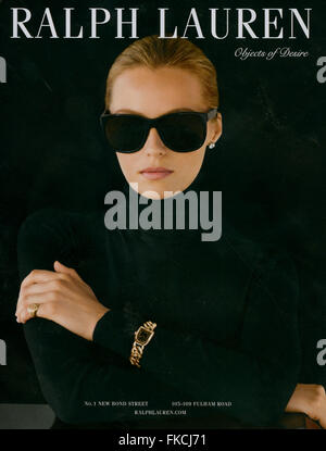 2010er Jahre UK Ralph Lauren Magazin Anzeige Stockfoto