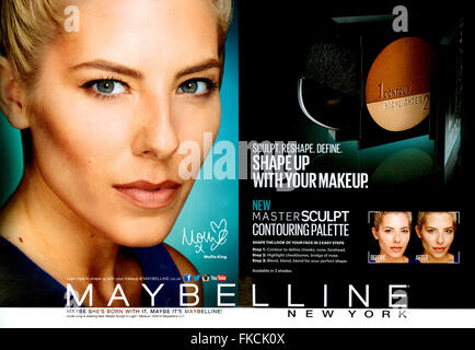 2010er Jahre UK Maybelline Magazin Anzeige Stockfoto