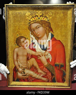 Brno, Tschechische Republik. 8. März 2016. Seltene mittelalterliche Gemälde Madonna Veveri ist in das Diözesan-Museum in Brno, Tschechische Republik, 8. März 2016 abgebildet. Es wird vom 16. März angezeigt. Bildnachweis: Igor Zehl/CTK Foto/Alamy Live-Nachrichten Stockfoto