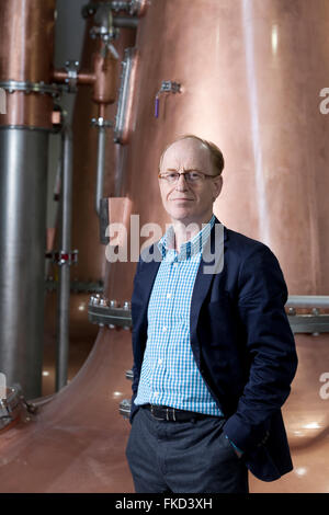 Simon Erlanger, Geschäftsführer, Harris Brennerei, Tarbert, Insel Harris. September 2015 Stockfoto