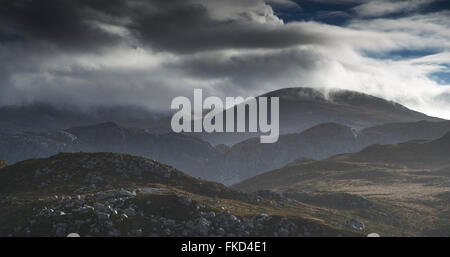 Zerklüftete Landschaft an der Westküste der Insel Lewis, Schottland Stockfoto