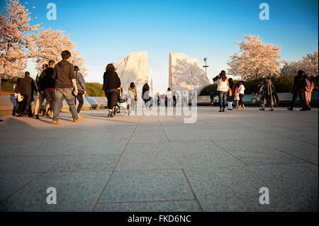 Menschen, die zu Fuß in Richtung der MLK Memorial während der Kirschblüte festival Stockfoto