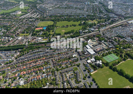 Eine Luftaufnahme des Bereichs Preston Park von Brighton Stockfoto
