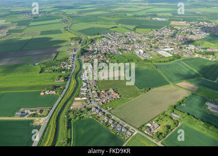 Eine Luftaufnahme des Billinghay und die umliegende Landschaft Lincolnshire Stockfoto