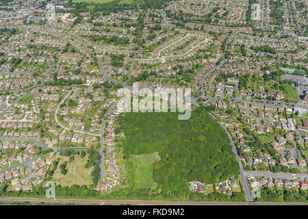 Eine Luftaufnahme des Gebiets Cooden Bexhill on Sea, East Sussex Stockfoto